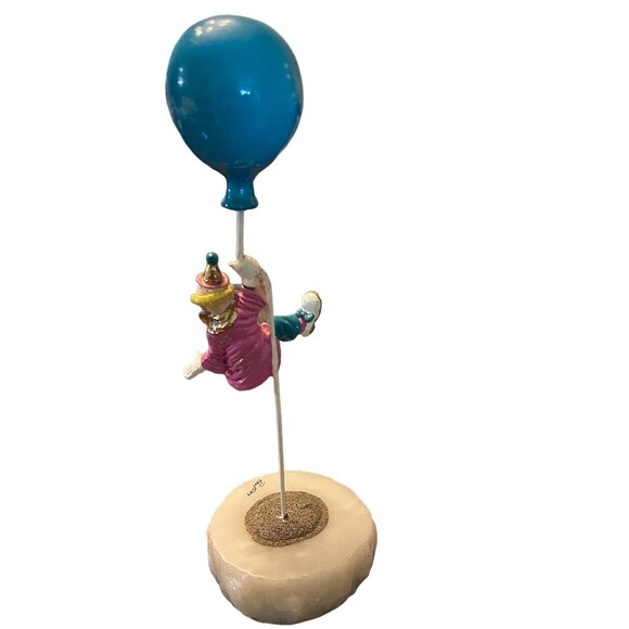 Ron Lee "Up Up And Away" - 1989 - Signed Clown Balloon Sculpture - 12” tall - Picture 2 of 3